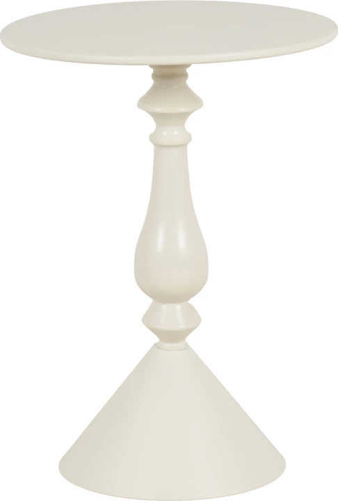 Tavolinë anësore metalike Lalou, ngjyrë krem, D40x55cm