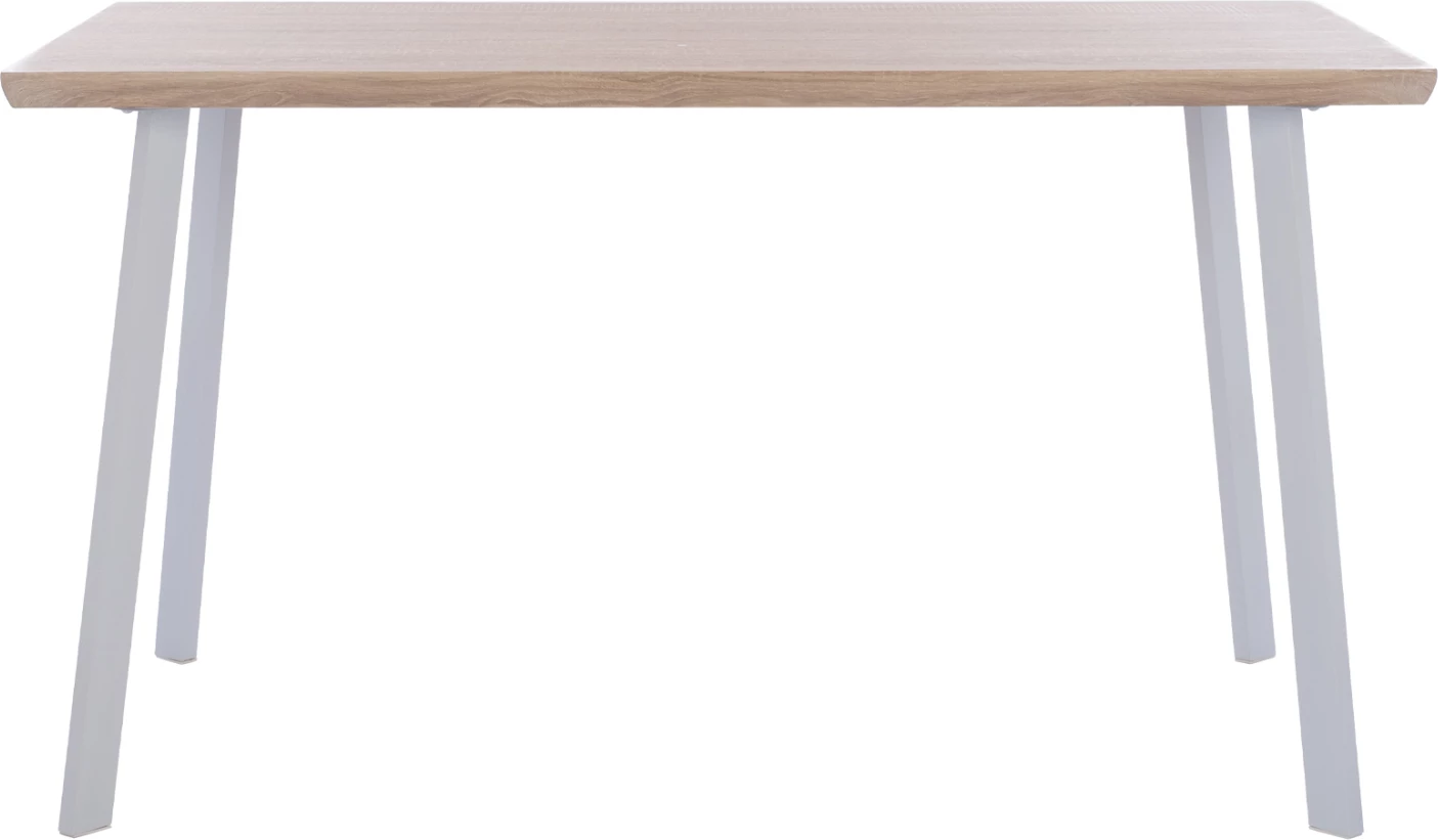 Tavolinë ngrënieje OFIRA, 140x80, ngjyrë sonama, këmbë të bardha, FH8374.02