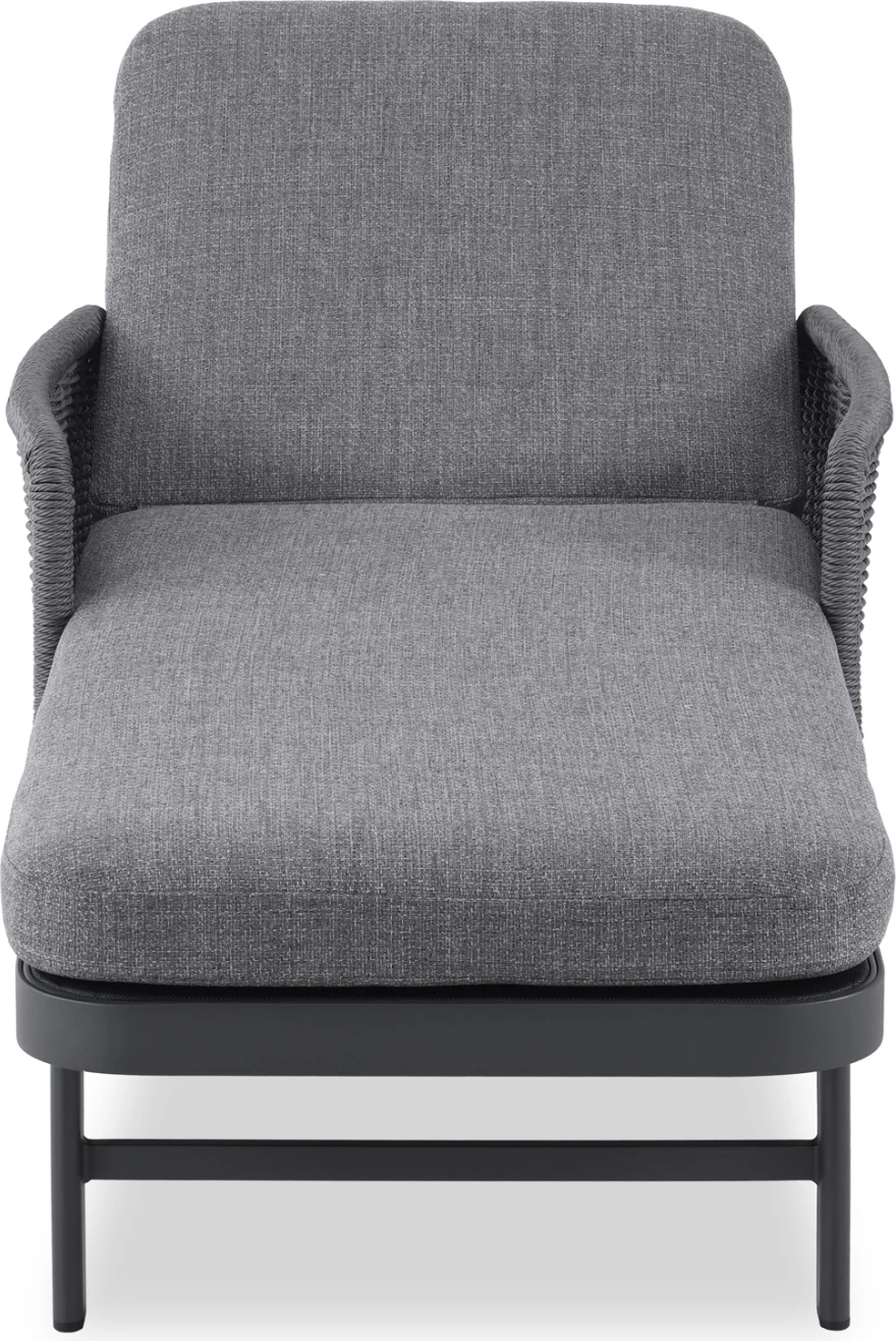 Shezlong alumini, seri Destiny, ngjyrë qymyr, ratan gri, Candeo