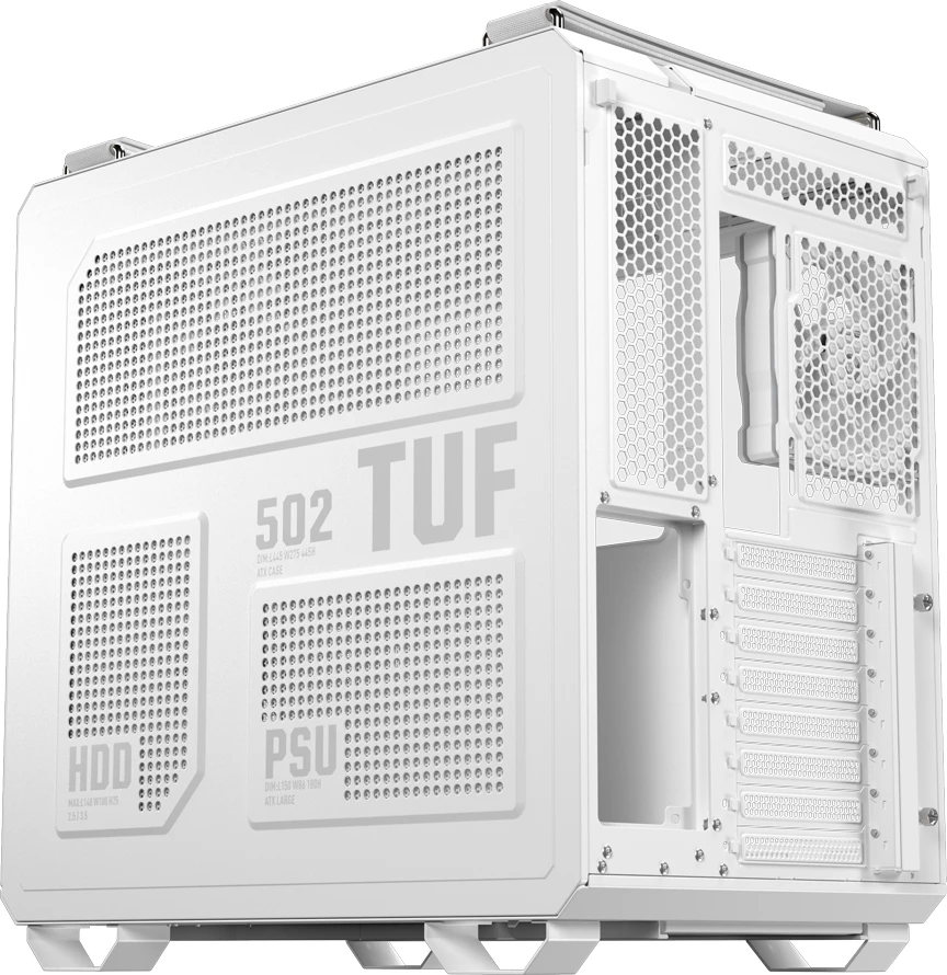 Kasë ASUS TUF Gaming GT502 Horizon ARGB ATX Midi Tower, 4 ventilatorë ARGB + hub, xham i kalitur, USB Type-C, e bardhë
