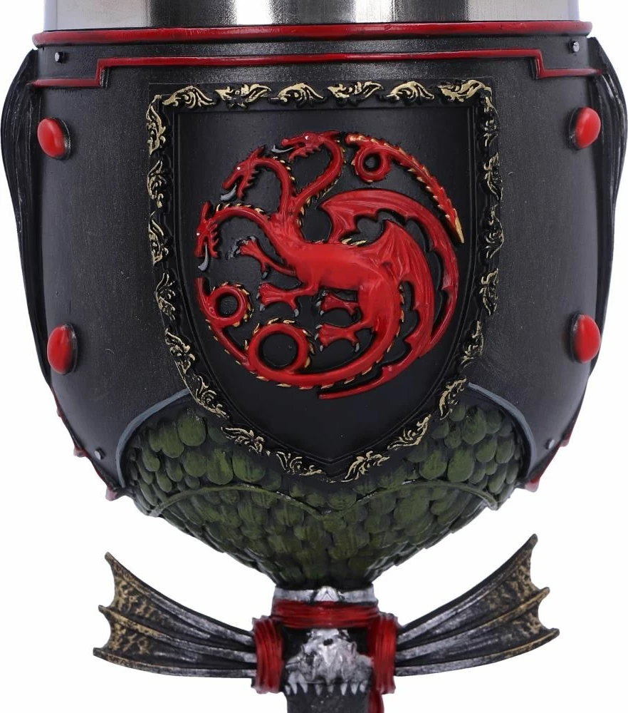 Kupë NEMESIS NOW House of the Dragon Daemon Targaryen 19.5 cm, rrëshirë me insert inox, me kuti dhuratë, e zezë/kuqe