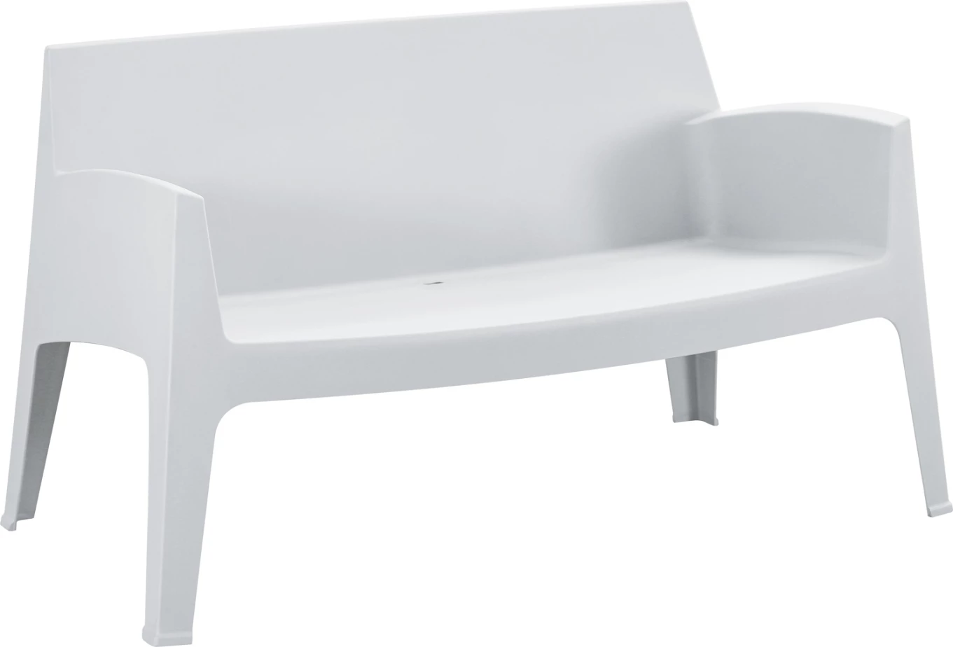 Divan i jashtëm 2-vendësh, polipropilen, ngjyrë e bardhë, SLEEK FH6366.01, 118x48.5x73cm