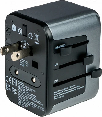 Adapter universal udhëtimi Verbatim UTA-03, 2x USB-A, 3x USB-C, 2500W, i zi