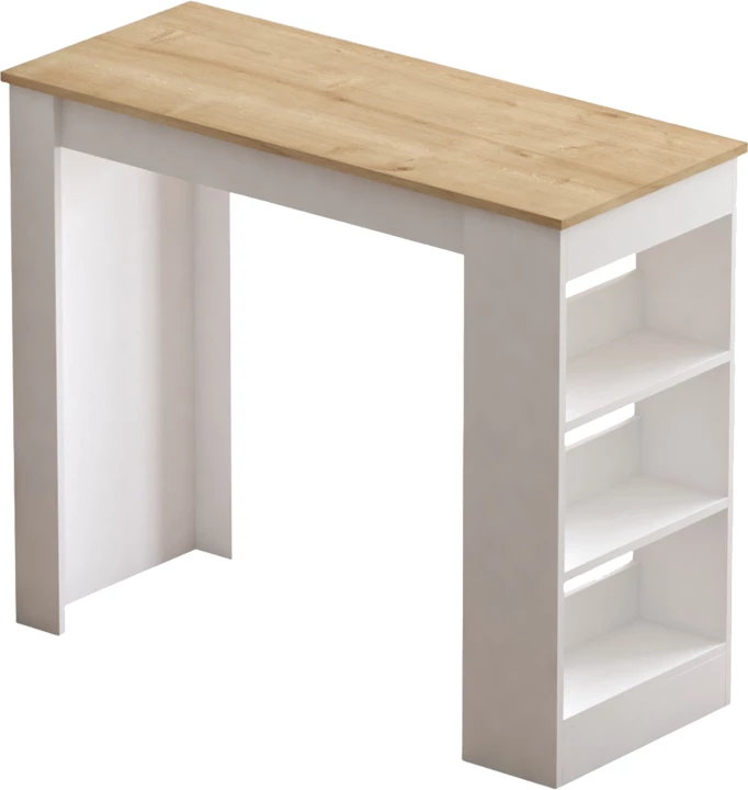 Tavolinë për bar Riff, e bardhë-sonoma, 120x50x100cm