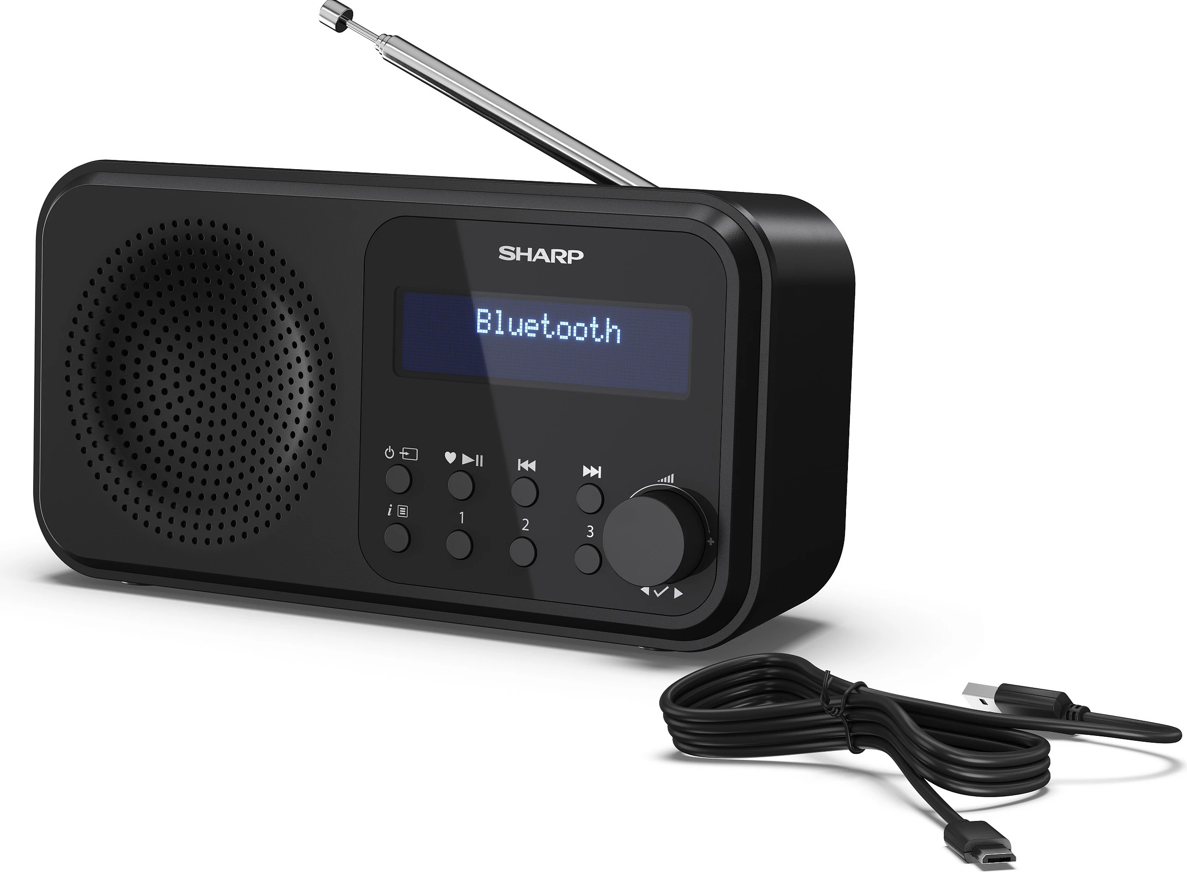 Radio portative Sharp DR-P420, DAB/FM, Bluetooth 5.0, alarm, Midnight Black