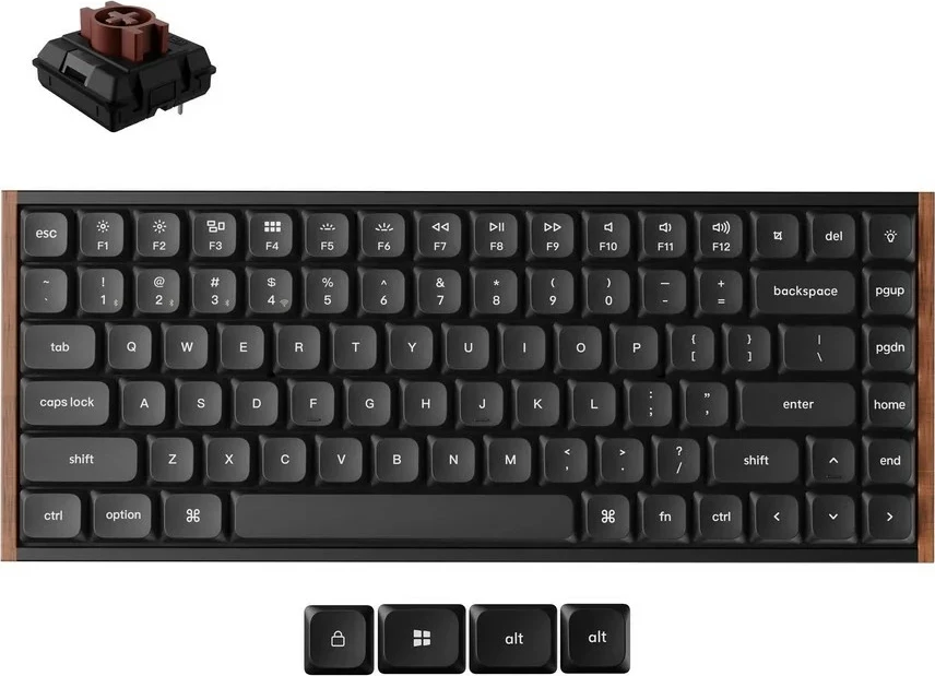 Tastierë gaming Keychron K3 Ultra 8K, 75%, Milk POM Brown Switch, RGB, wireless/wired, e zezë