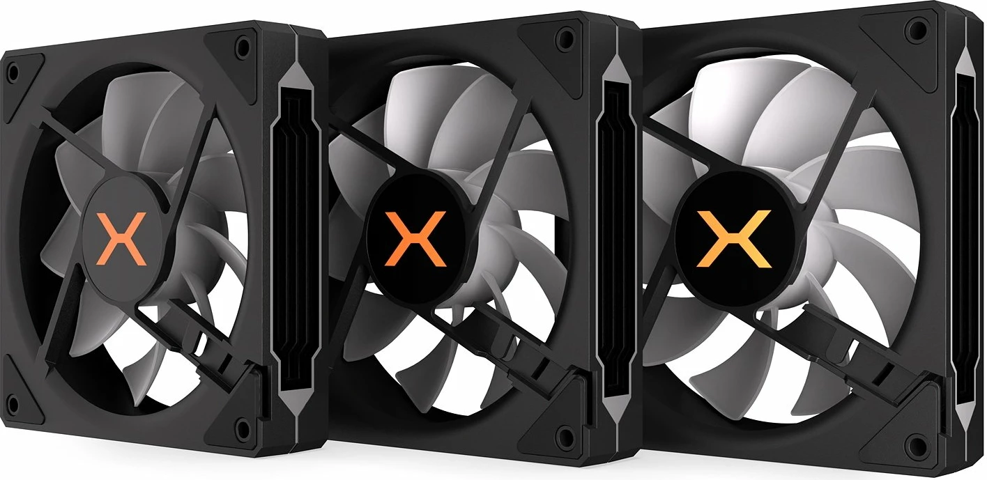 Set ventilatorësh PC Krux Corvus 120 ARGB 120mm, PWM 4-pin, me kontrollues ARGB, 3 copë, i zi