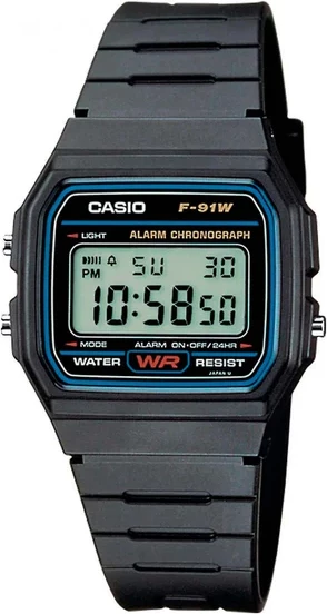 Orë dore Casio F-91W-1D, e zezë