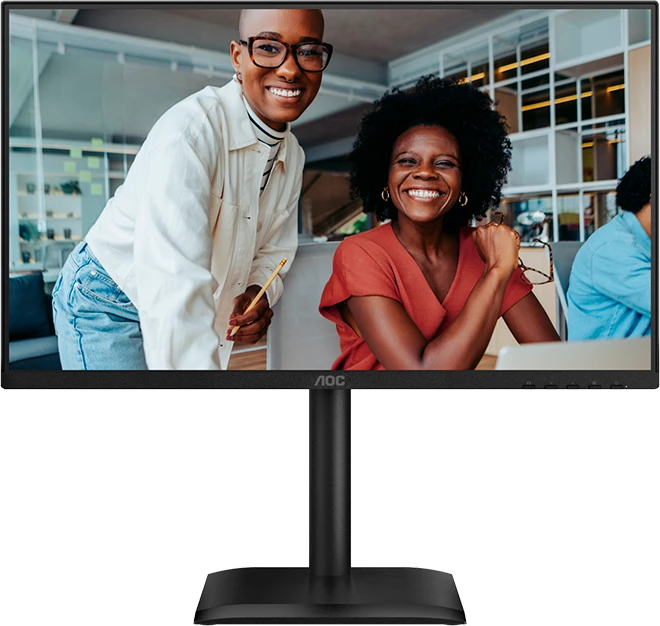 Monitor AOC 24E4U 24\" FHD IPS 120Hz HDR me USB hub, altoparlantë, ergonomik, i zi