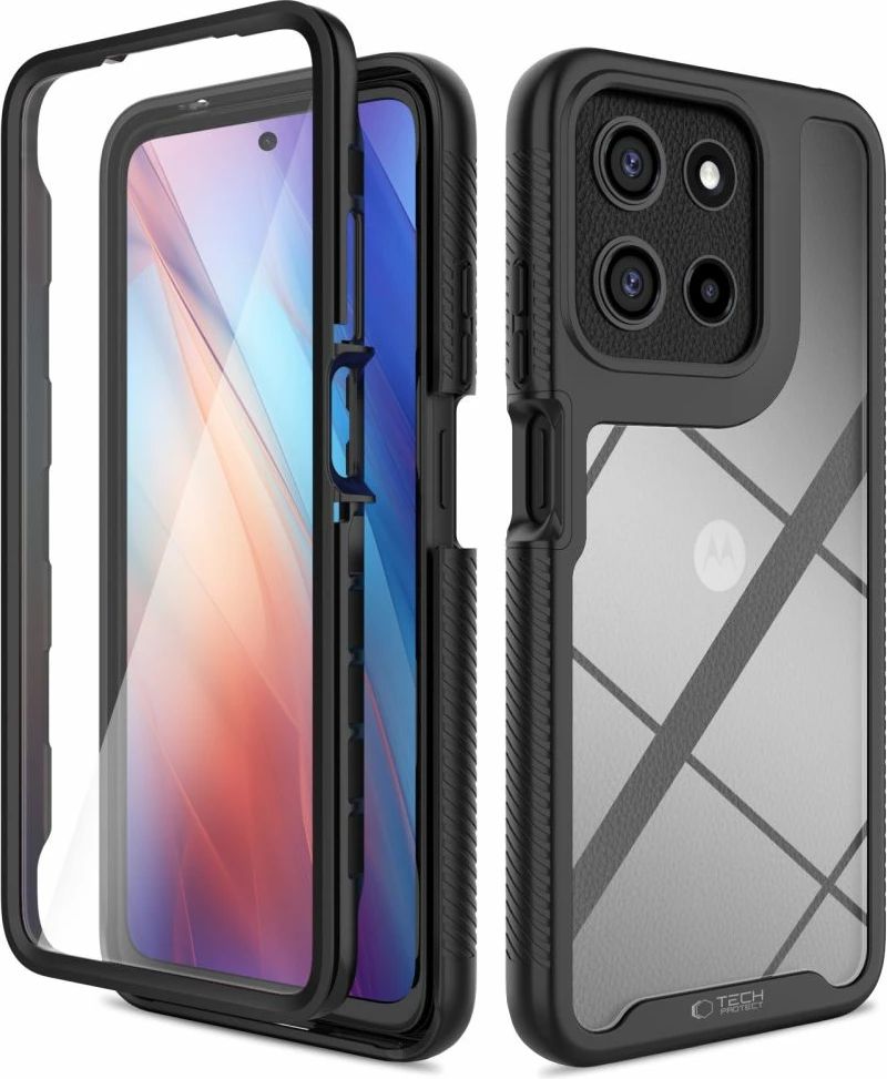 Mbështjellës Tech-Protect Defense për Motorola Moto G15 / G15 Power / G05 / E15, i zi