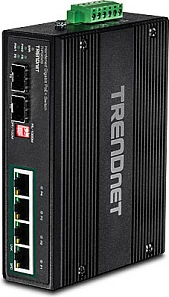 Switch TRENDnet TI-PG62B, 4x Gigabit PoE+, 2x SFP, DIN-rail, IP30, i zi