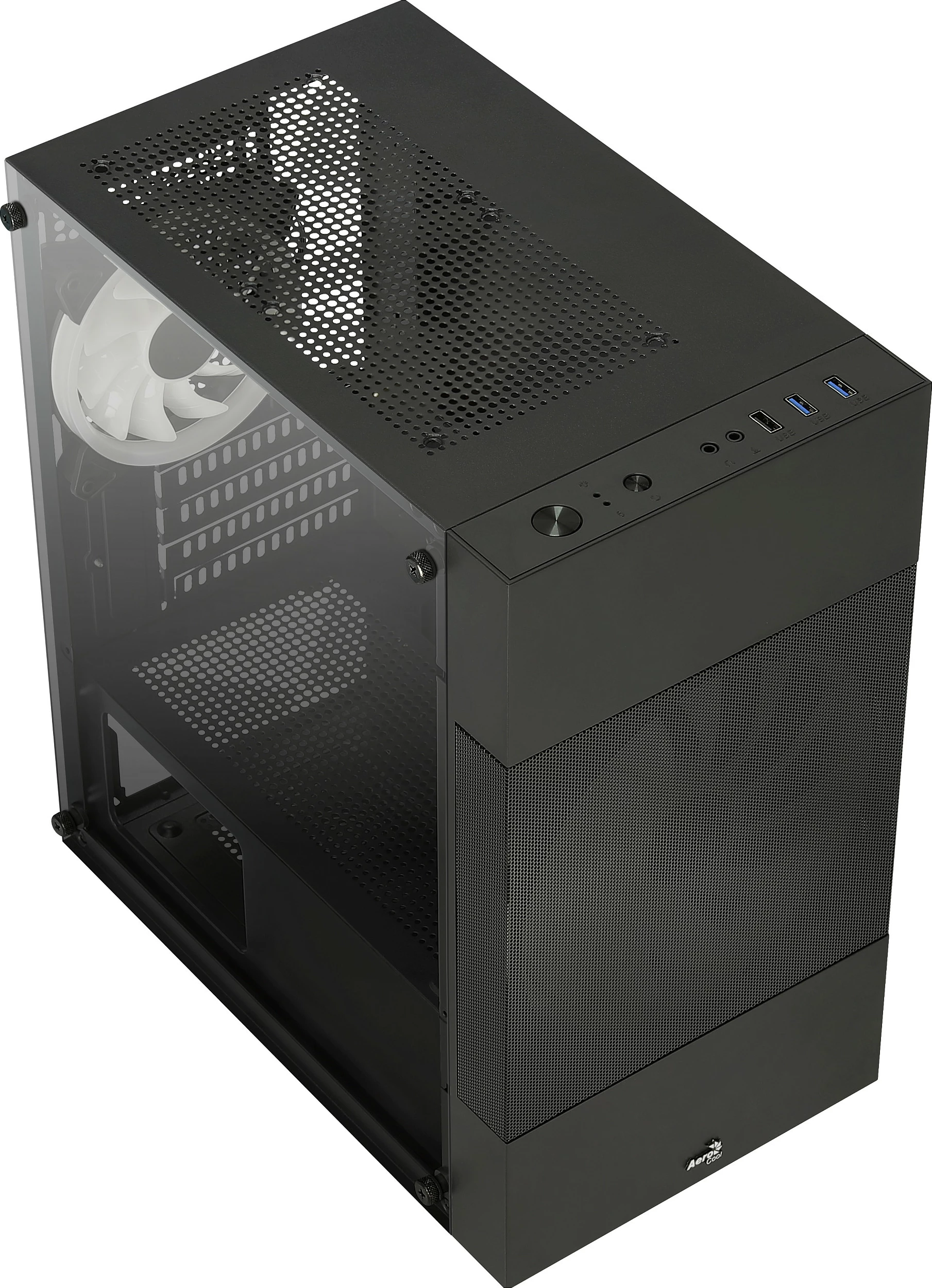Kasë Aerocool Atomic Lite v1, Mini Tower, microATX/Mini-ITX, RGB, e zezë