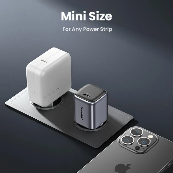 Karikues muri USB-C UGREEN Nexode 90664 20W GaN II PD 3.0, gri e errët