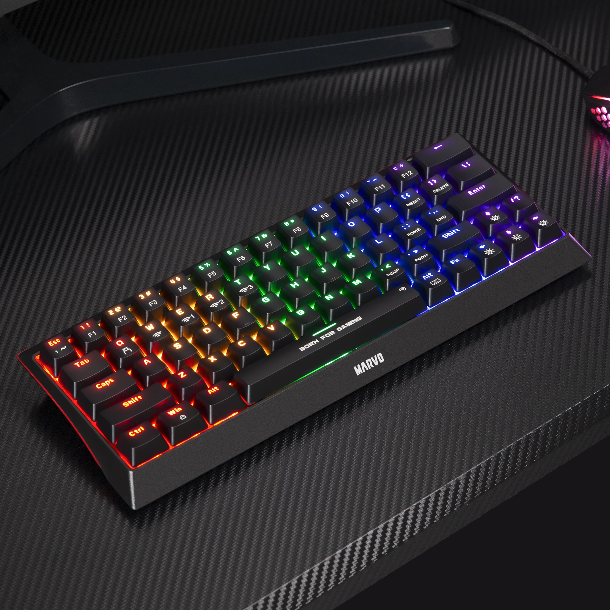 Tastierë mekanike wireless Marvo KG962W 60% RGB, e zezë