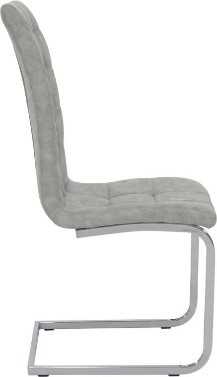 Karrige Darrell metal chrome me PU ngjyrë gri e lehtë antike, set prej 2 copë