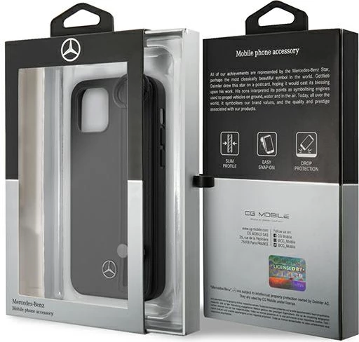 Mbështjellës Mercedes MEHCP12SLSSBK për iPhone 12 mini 5.4", hardcase, lëkurë, i zi