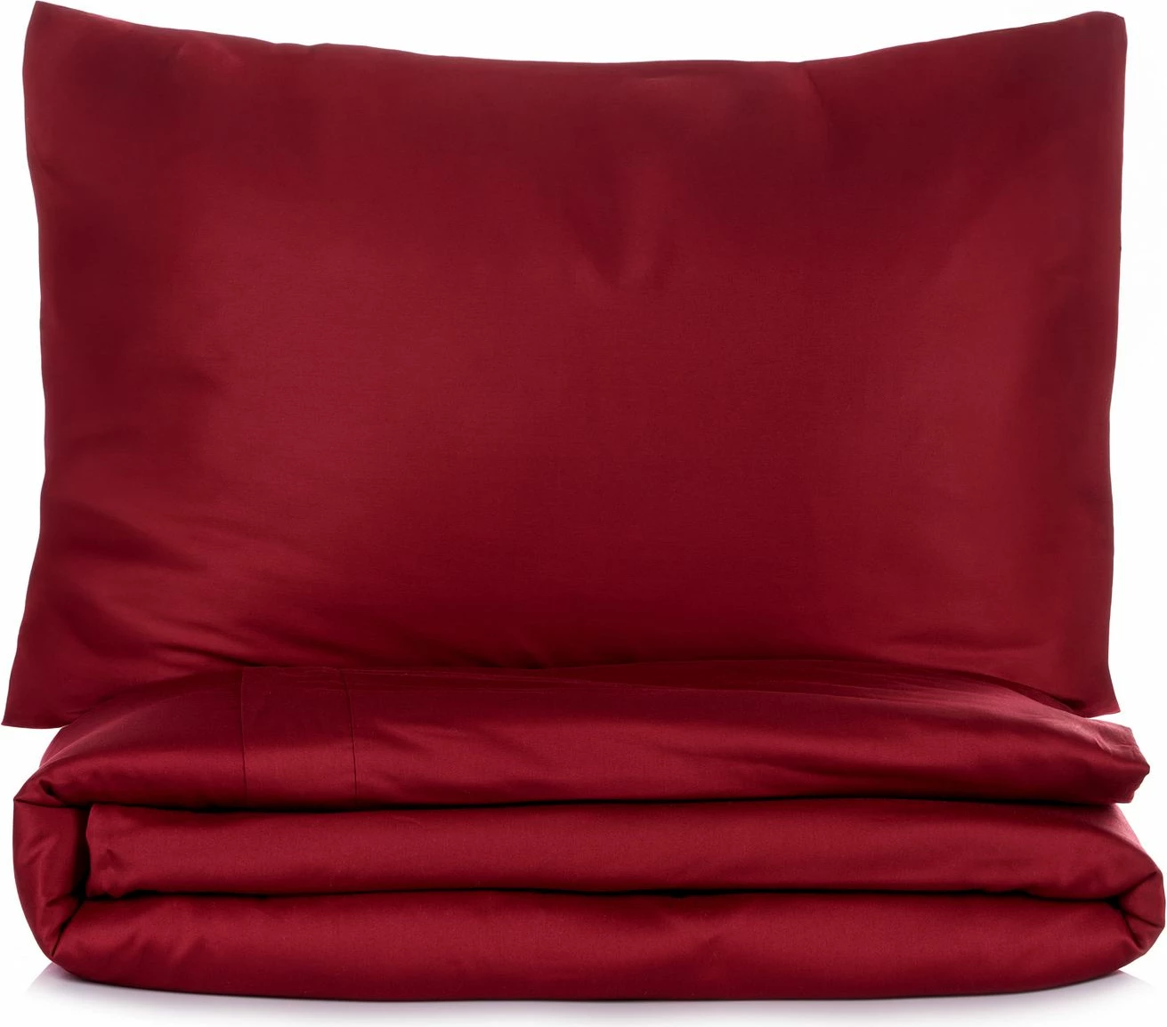 Set mbulesë jorgani prej sateni, ngjyrë e kuqe Claret, L'Essentiel Linge de Maison, një person