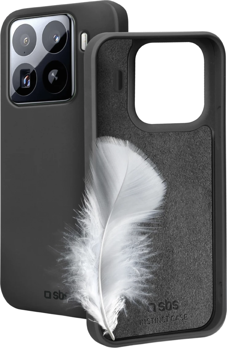 Mbështjellës SBS Instinct për Xiaomi 15 Pro, 20 g, TPU me brendësi mikrofibër, kompatibil me karikim pa kabllo, i zi, paketim kuti