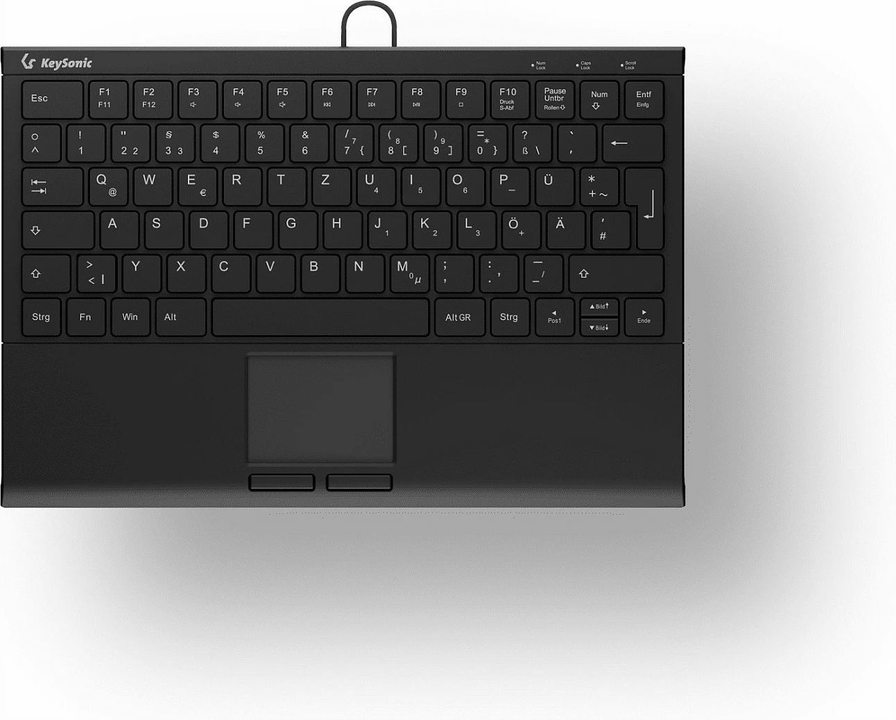 Tastierë KeySonic KSK-5211ELU, me kabllo, LED, QWERTZ, touchpad, e zezë