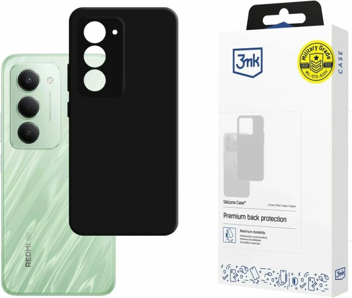 Mbrojtëse silikoni 3mk për Xiaomi Redmi 15 4G/15 5G, e zezë