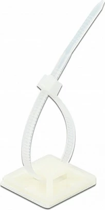 Mbajtëse kabllosh DeLOCK 30x30mm me lidhëse kabllosh 200x4.8mm, 10 copë, e bardhë