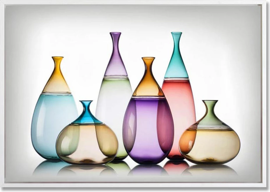 Pikturë dekorative BOTLI, kanavacë, shumëngjyrëshe, kornizë e bardhë, 93x63x4cm