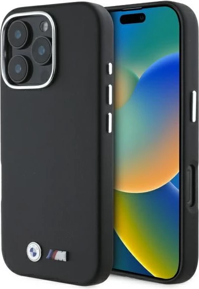 Mbështjellës BMW M Smooth Full Wrapped Metal MagSafe për iPhone 16 Pro Max, i zi