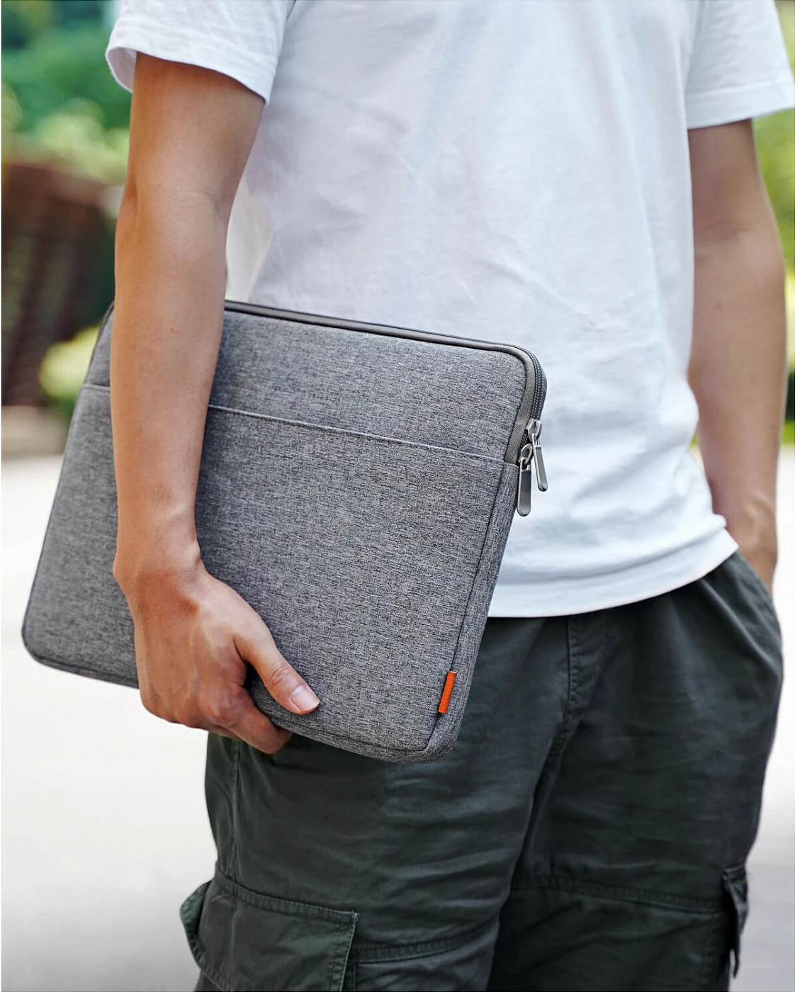 Këllëf sleeve për laptop Inateck LB01005, 14", me zinxhir, gri