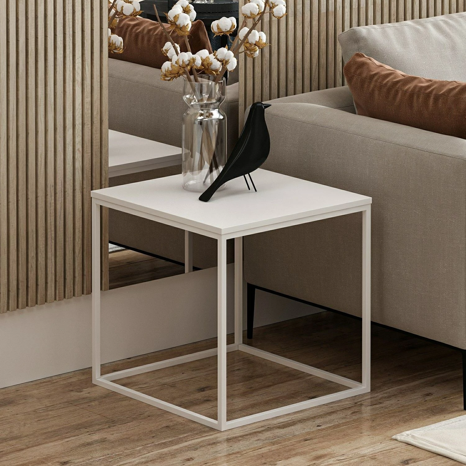 Tavolinë anësore Hanah Home, Basak, e bardhë