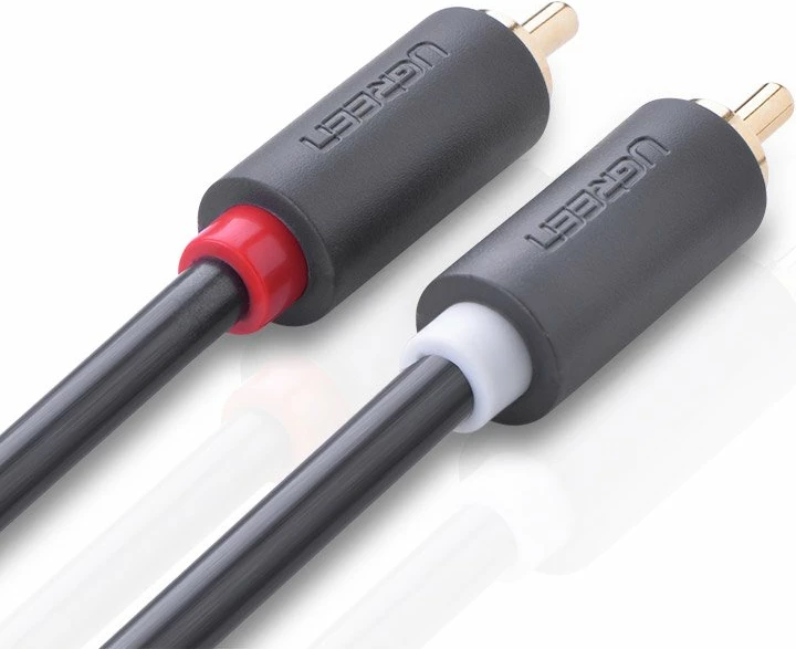 Kabllo audio Ugreen AV104 10520, 2RCA mashkull në 2RCA mashkull, 5m, Gri