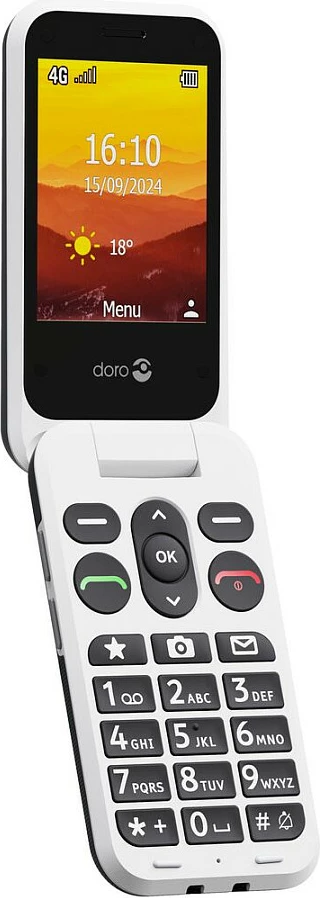 Celular Doro Leva L20, 2.8 inç, 2 MP, 1150 mAh, bardhë/zi