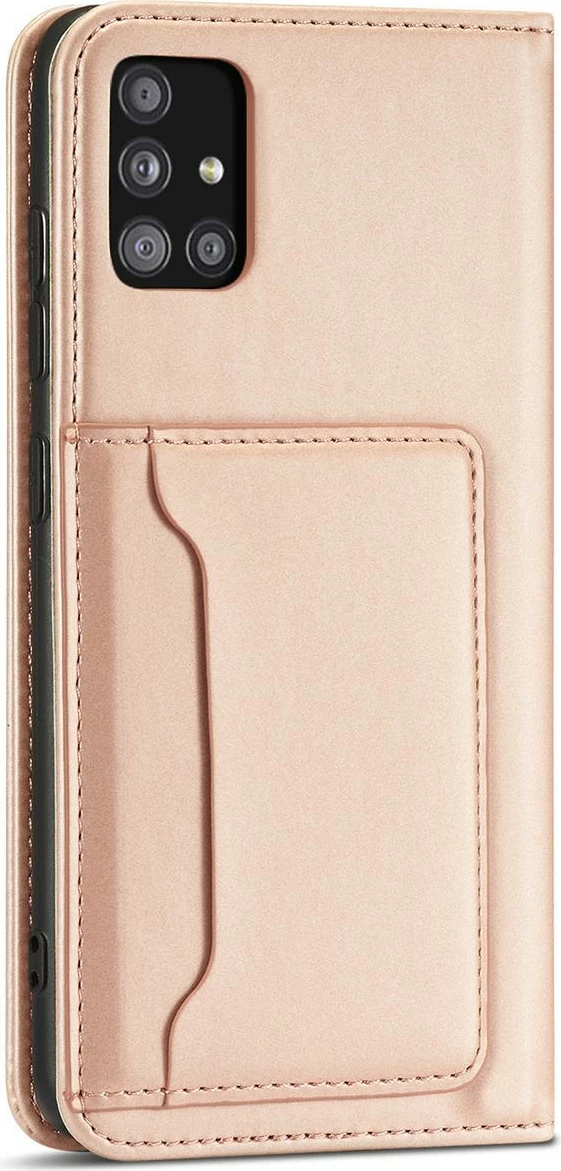 Mbështjellës Hurtel Magnet Card Case për Samsung Galaxy A13 5G, me kapak, portofol dhe mbajtëse, Rozë