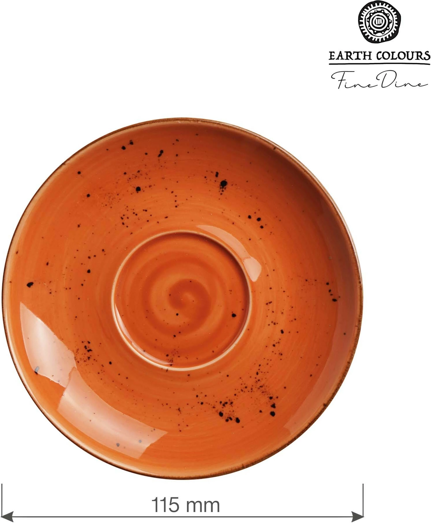 Pjatë nën filxhan espresso Fine Dine Dahlia 115 mm, portokalli, set 6 copë