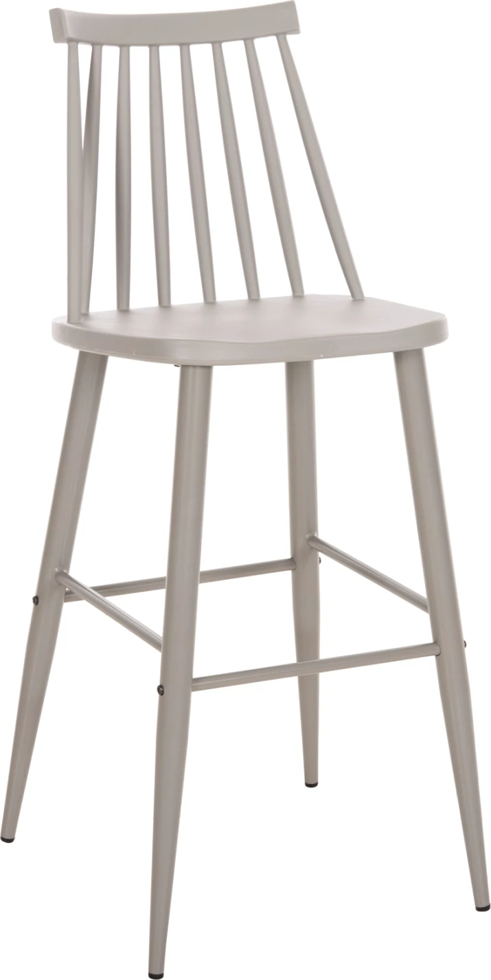 Karrige për bar, vend i lartë, VANESSA FH8459.20, gri PP & këmbë metalike gri, 47x48,5x107H cm., set prej 2 copë