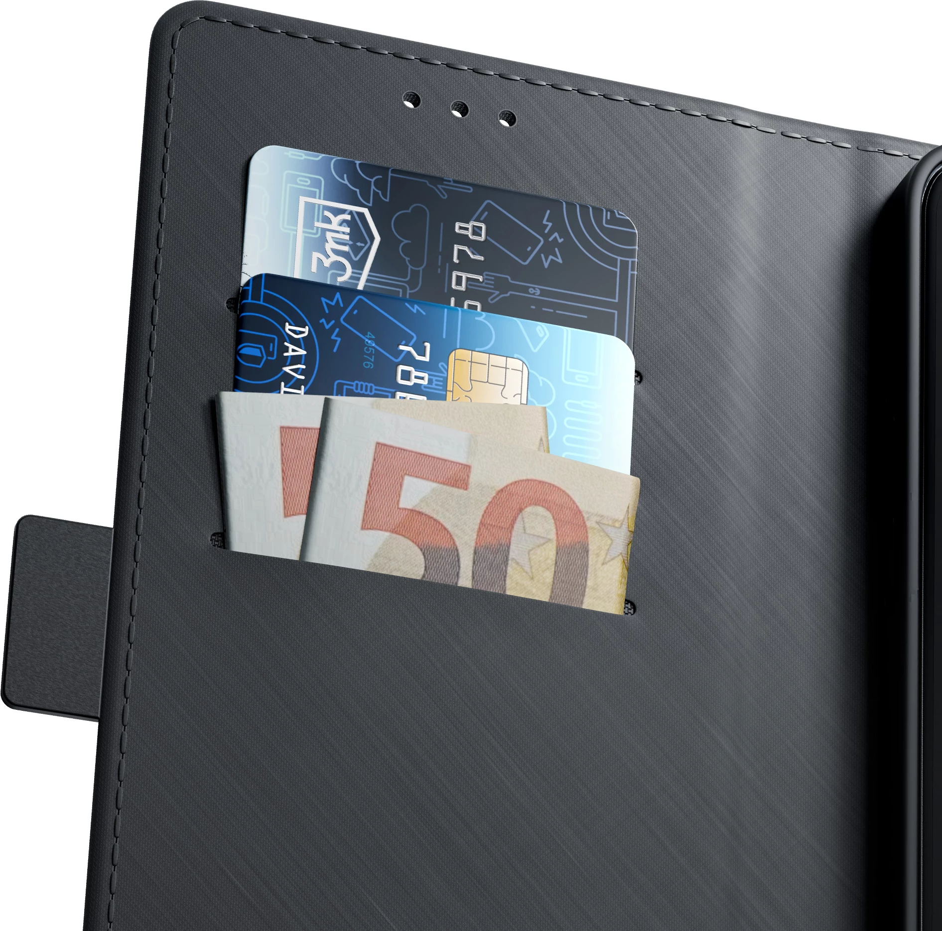 Mbështjellës 3mk Wallet Case për Realme C71, e zezë