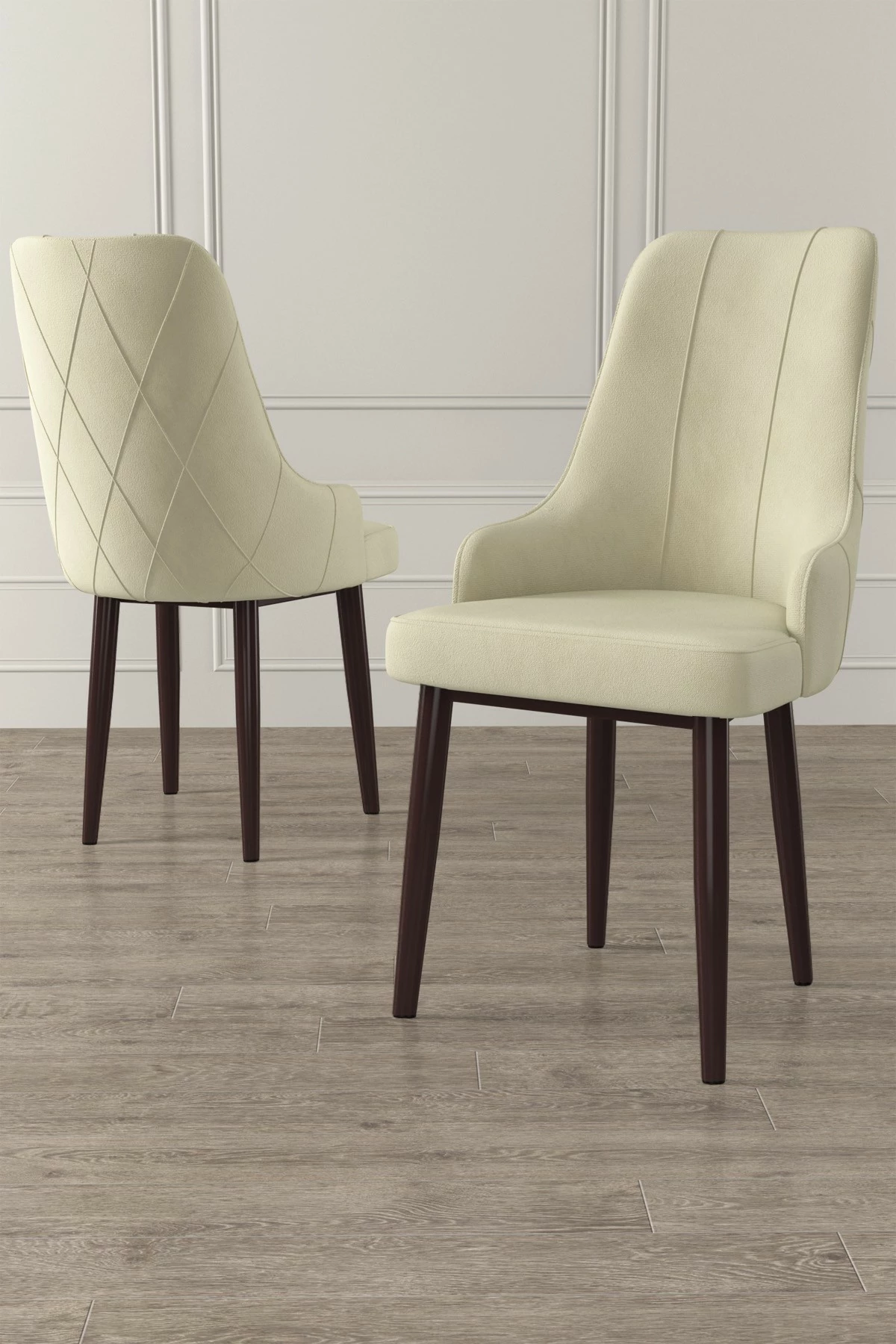 Set karrigash (4 copë) Hanah Home, Trex, gri, kafe