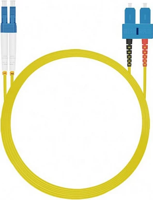 Kabllo patch fiber optike Helos OS2 Duplex LC-SC 15m, LSZH, e verdhë