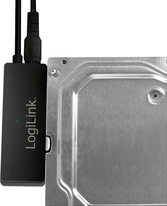 Adapter USB 3.0 në SATA LogiLink, 5 Gbit/s, me adaptor rryme, i zi