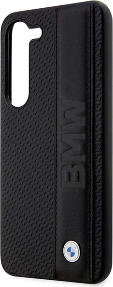 Mbështjellës BMW Leather Textured & Stripe për Samsung Galaxy S23+, i zi