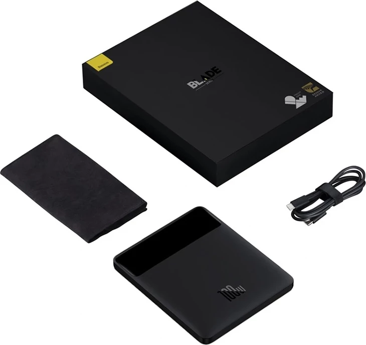 Powerbank Baseus Blade, 20000mAh, 100W, 2xUSB, 2xUSB-C, e zezë
