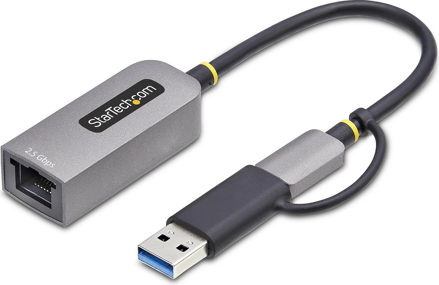 Adapter rrjeti StarTech USB-C në Ethernet 2.5GbE, Realtek RTL8156BG, me konvertues USB-A, 15cm, gri