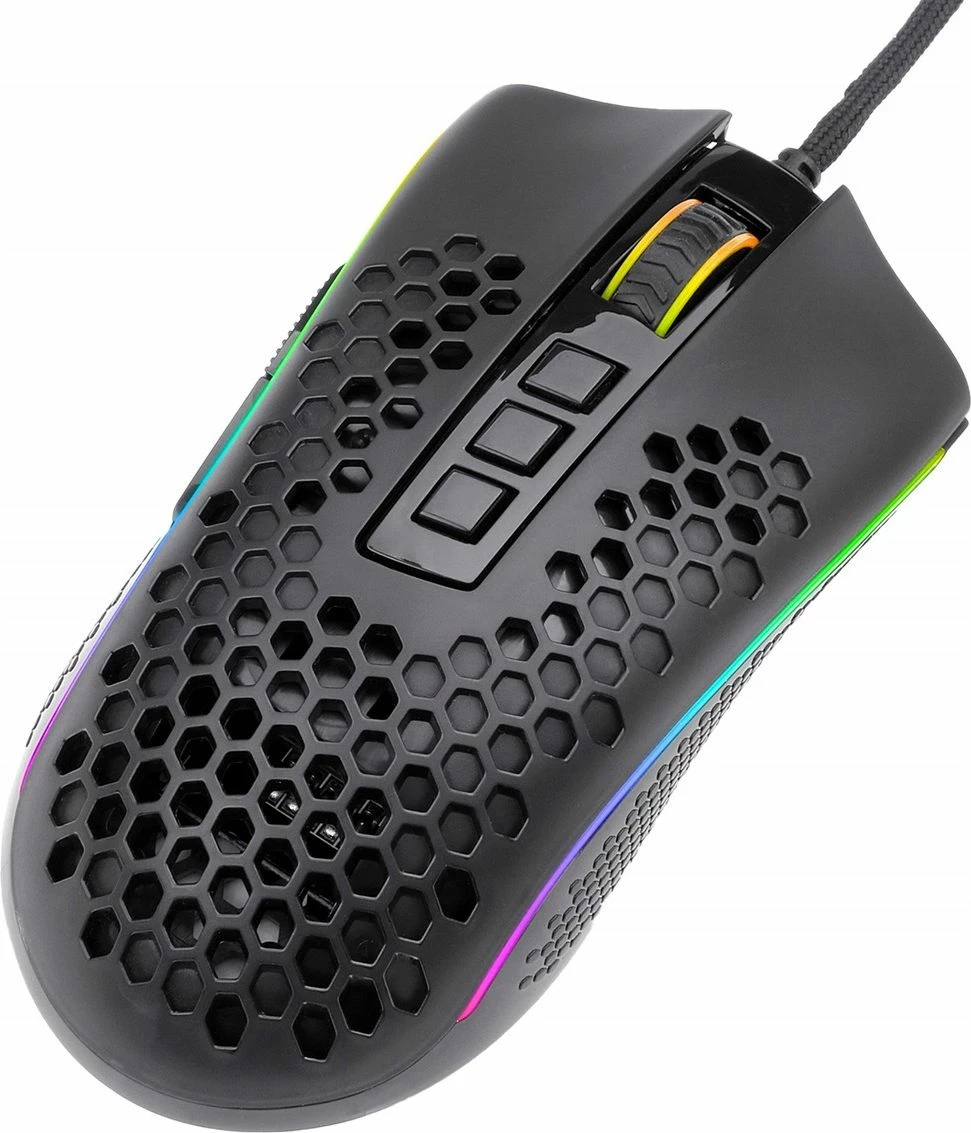 Maus gaming Redragon Storm M808-RGB, 12400 DPI, 7 butona, RGB, me kabllo USB, i zi
