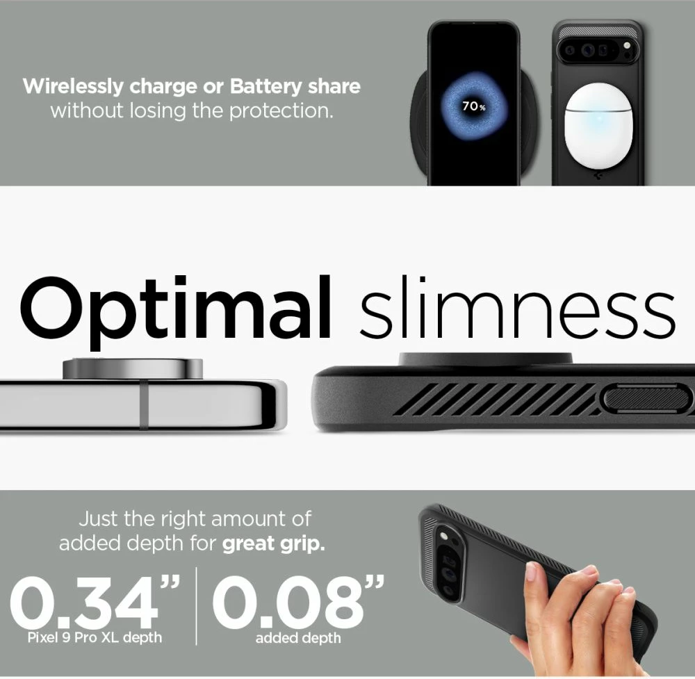 Mbështjellës Spigen Rugged Armor për Google Pixel 9 Pro XL, i zi