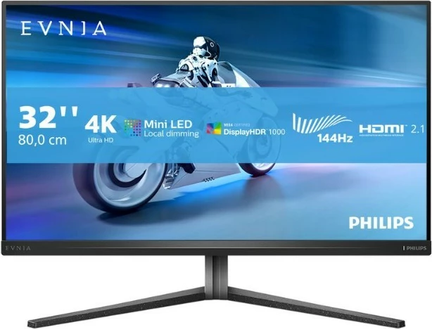 Monitor Philips 32M2N6800M, 31.5 inç, IPS Mini-LED, 4K UHD, 144Hz, i zi