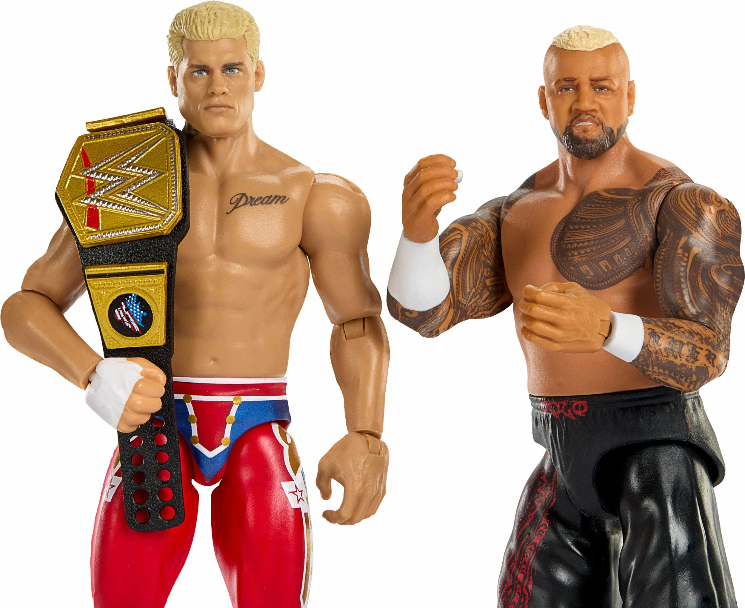 Set figurina WWE Mattel Main Event Showdown JHJ54, Cody Rhodes vs Solo Sikoa, 15 cm, 2 copë