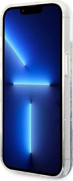 Mbështjellës Guess GUHCP14MLFLSU për iPhone 14 Plus, Flower Liquid Glitter, vjollcë