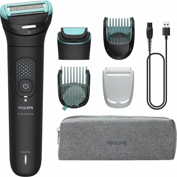 Makinë rroje Philips Bodygroom BG7470/15, akumulator, wet & dry, set me krehra dhe etui udhëtimi