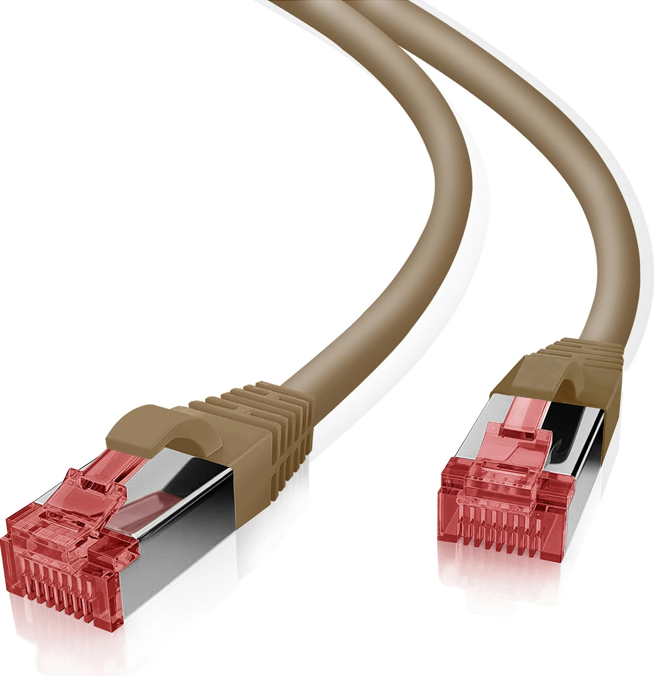 Kabllo LAN Helos Cat6 S/FTP 0.25m RJ45, kafe