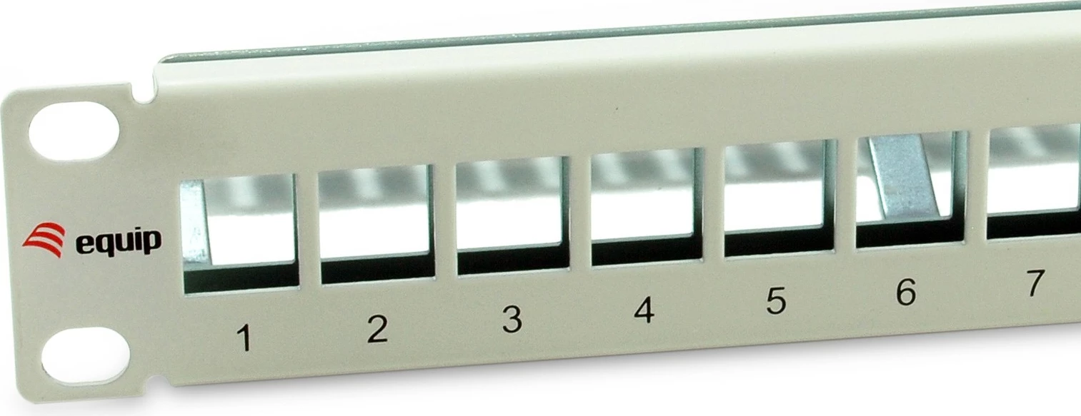 Panel keystone metalik Equip 769330, 1U, 12 porta, rack mounting, gri