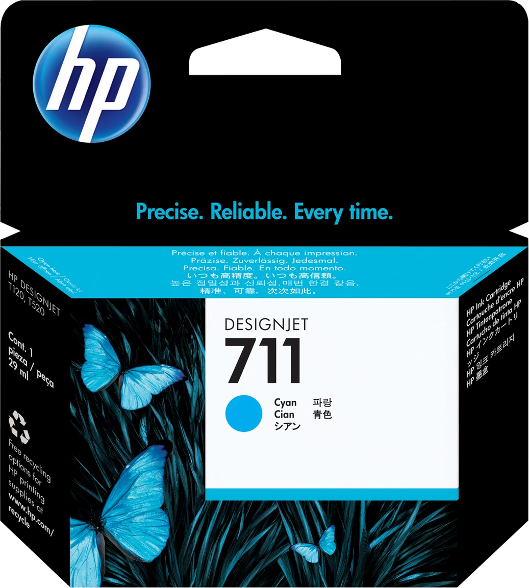 Bojë printeri, HP, DesignJet 711 CZ130A, 29 ml, cyan